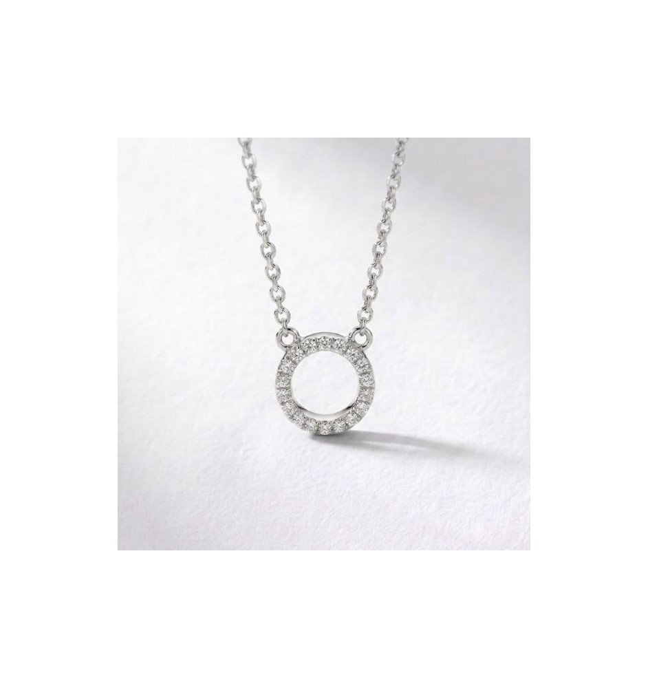 Collar oro blanco 18 kts con diamante NL2233H/B