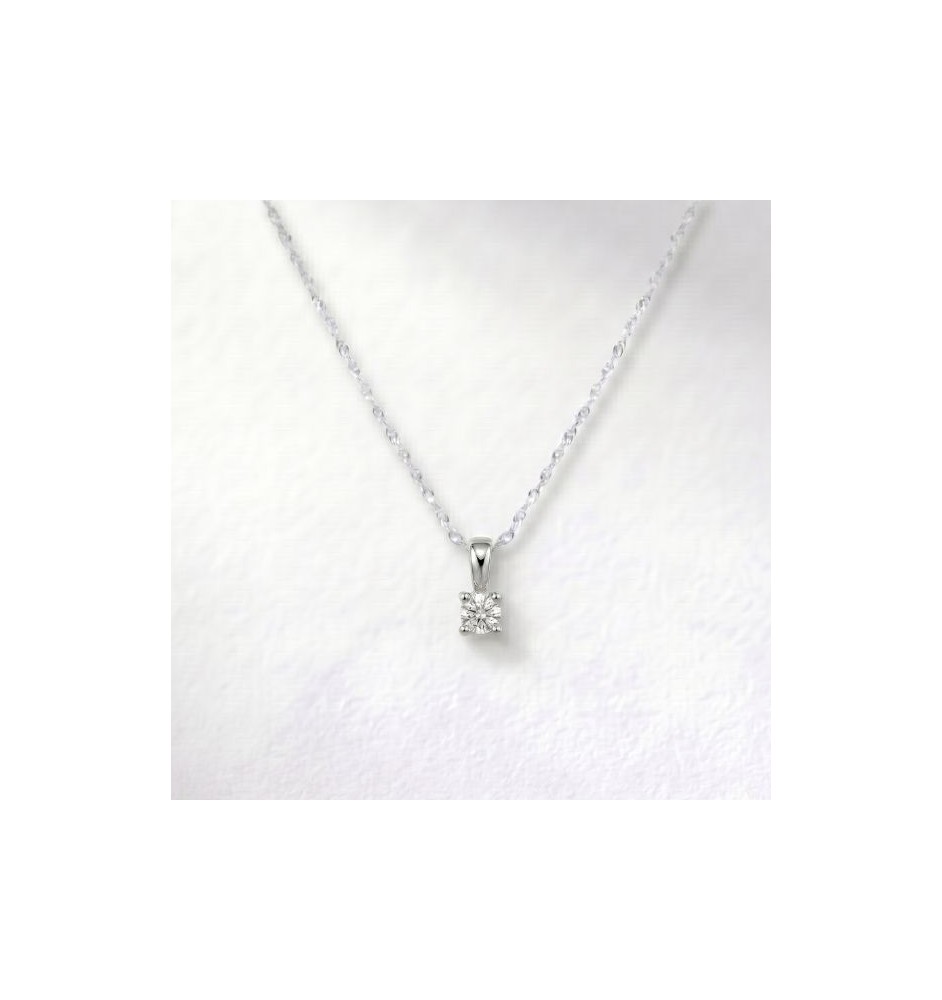 Colgante solitario oro 18 kts con diamante 0.07cts