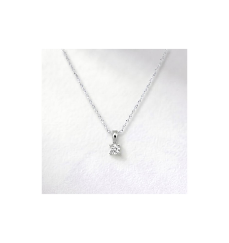 Colgante solitario oro 18 kts con diamante 0.10cts