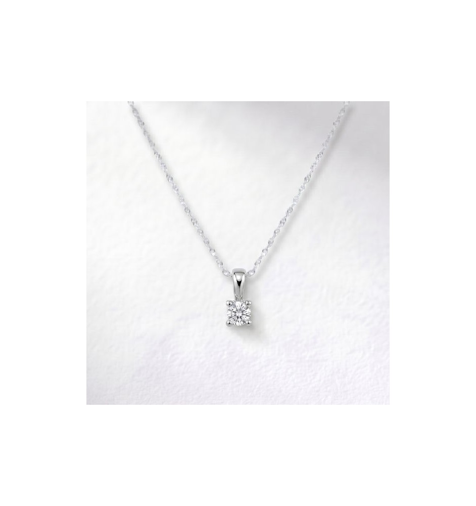 Colgante solitario oro 18 kts con diamante 0.18cts
