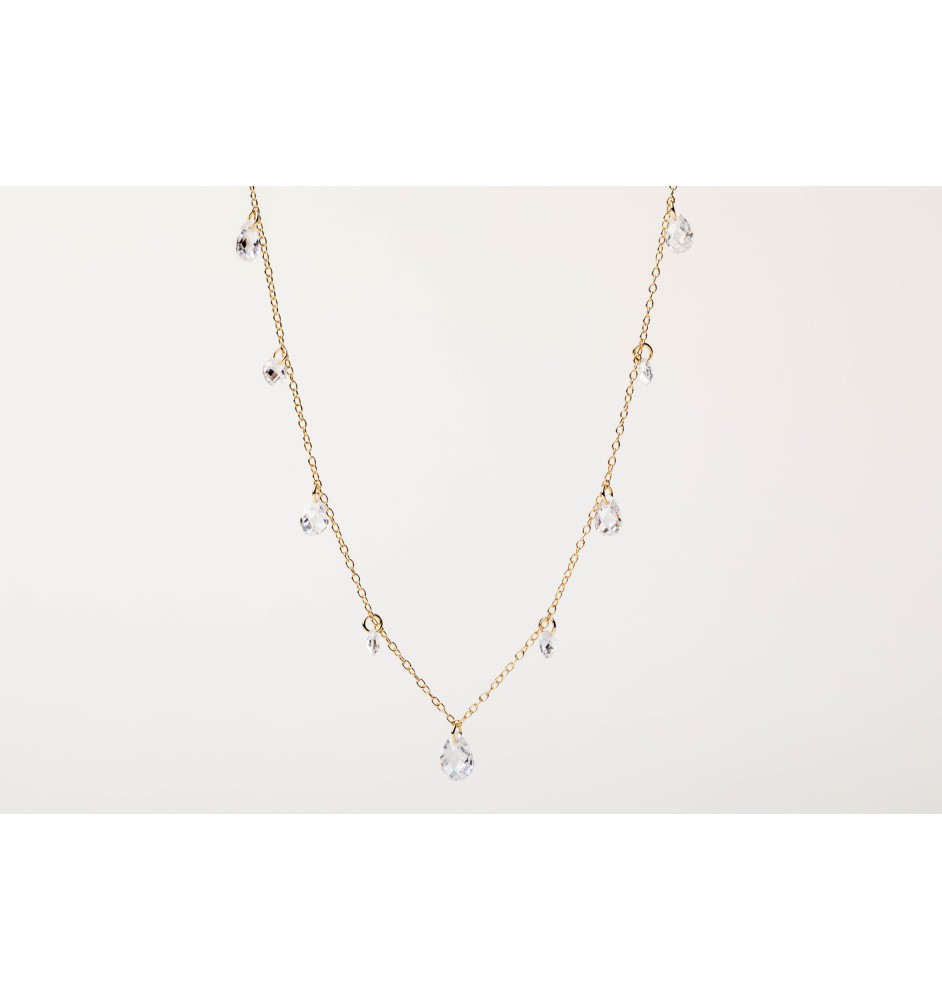 Collaret plata de llei daurat amb circonites 4835CH