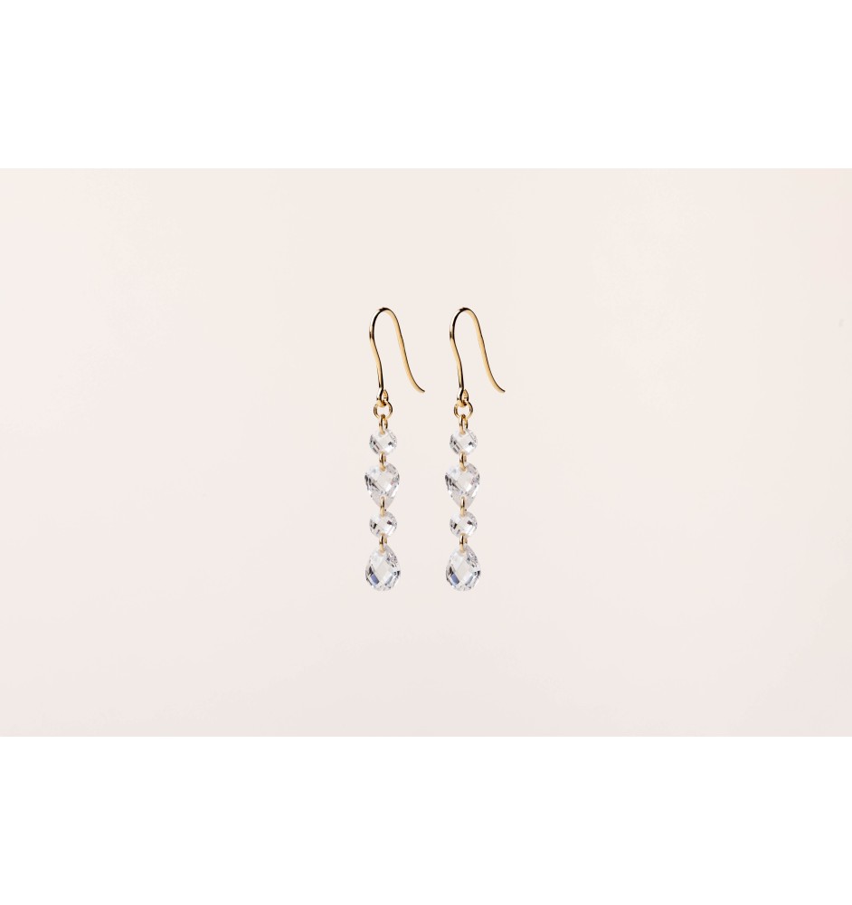 Pendientes plata de ley dorados con circonitas 4848CH