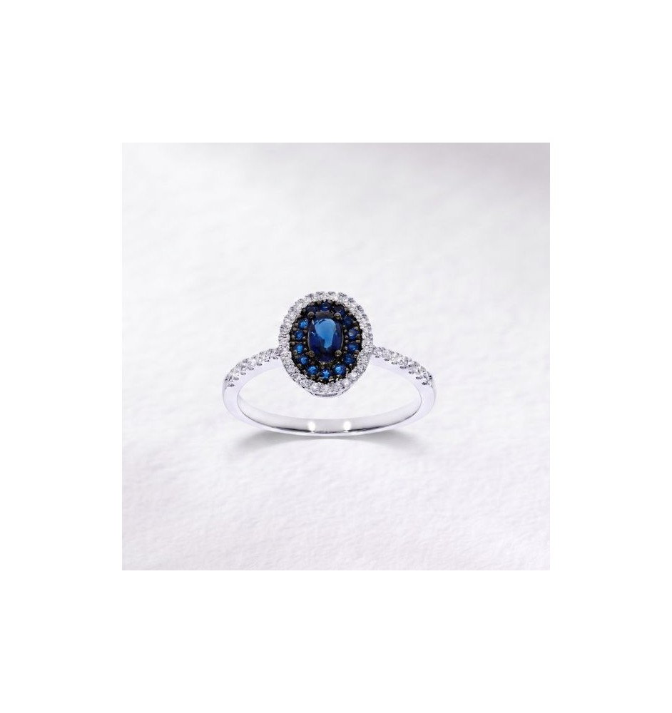 Anillo de compromiso oro zafiro y diamantes 97728ZB